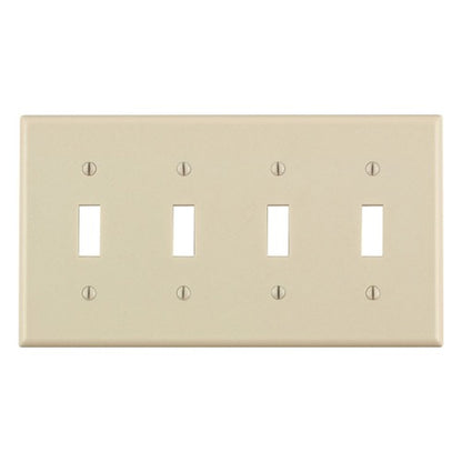 Leviton Almond 4 gang Thermoset Plastic Toggle Wall Plate 1 pk