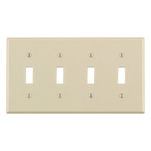 Leviton Almond 4 gang Thermoset Plastic Toggle Wall Plate 1 pk