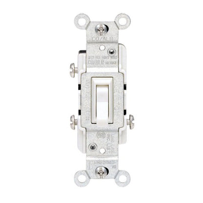 Leviton CO/ALR 15 amps Toggle Switch White 1 pk