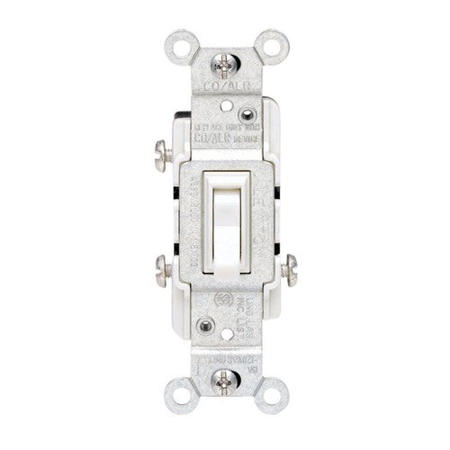 Leviton CO/ALR 15 amps Toggle Switch White 1 pk