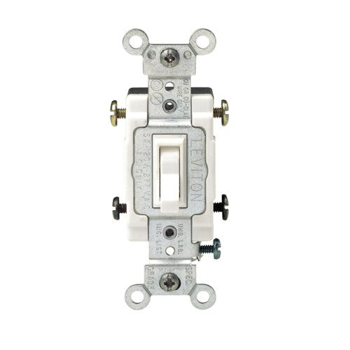 Leviton Commercial 15 amps Toggle AC Quiet Switch White 1 pk