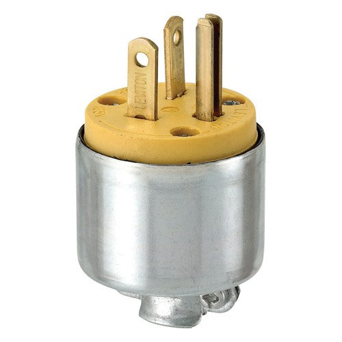Leviton Commercial Armored Ground/Straight Blade Plug 5-20P 18-12 AWG 2 Pole 3 Wire