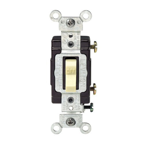 Leviton Commercial Illuminated 15 amps Toggle Switch Ivory 1 pk