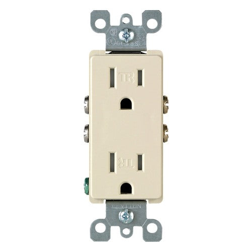 Leviton Decora 15 amps 125 V Duplex Ivory Outlet 5-15R 1 pk