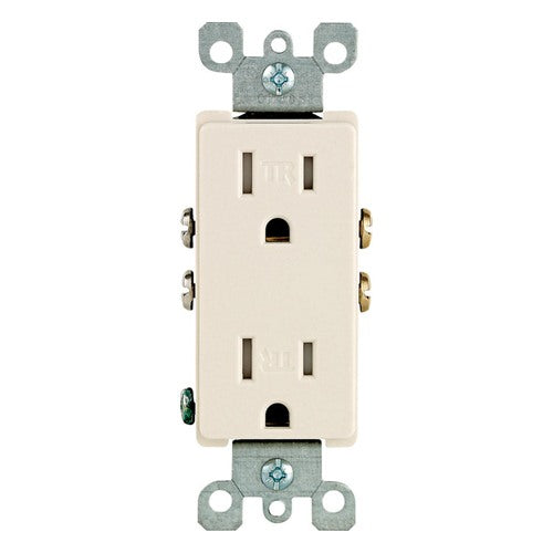 Leviton Decora 15 amps 125 V Duplex Light Almond Outlet 5-15R 1 pk
