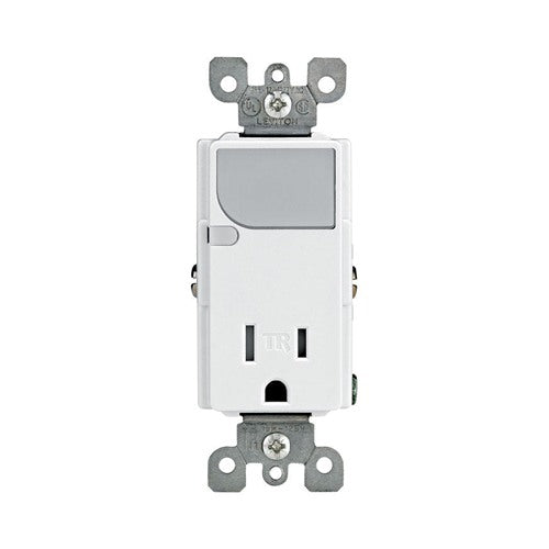 Leviton Decora 15 amps 125 V White Outlet/Guide Light 5-15R 1 pk
