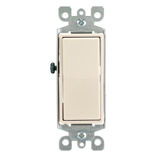 Leviton Decora 15 amps Three Pole Rocker AC Quiet Switch Light Almond 1 pk