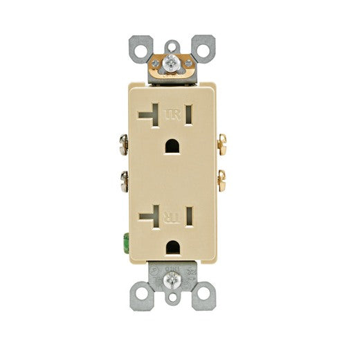Leviton Decora 20 amps 125 V Duplex Ivory Outlet 5-20R 1 pk
