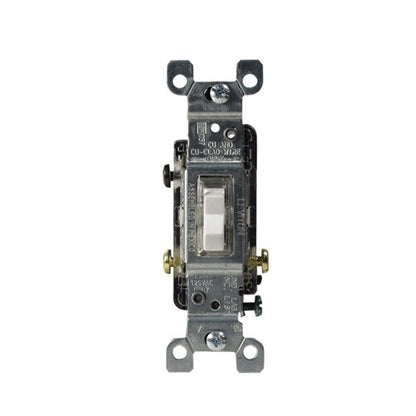 Leviton Illuminated 15 amps Single Pole Toggle Switch White 1 pk