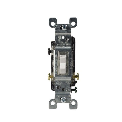 Leviton Illuminated 15 amps Single Pole Toggle Switch White 1 pk