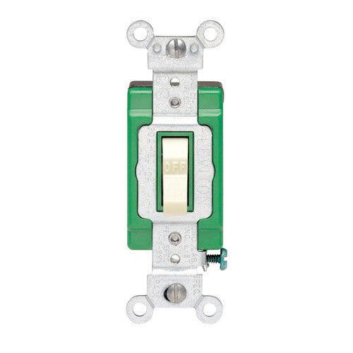 Leviton Industrial 30 amps Double Pole Toggle AC Quiet Switch Ivory 1 pk
