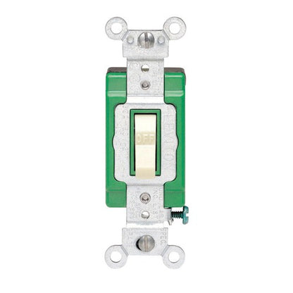 Leviton Industrial 30 amps Double Pole Toggle AC Quiet Switch Ivory 1 pk