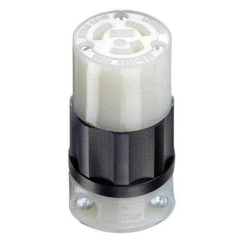 Leviton Industrial Nylon Curved Blade/Ground Locking Connector L5-15R 18-10 AWG 2 Pole 3 Wire