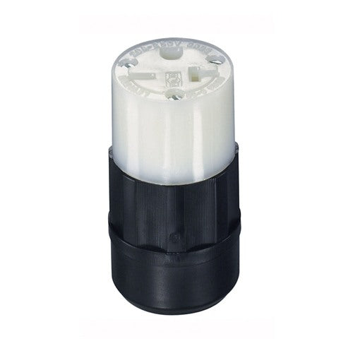 Leviton Industrial Nylon Ground/Straight Blade Connector 6-20R 18-10 AWG 2 Pole 3 Wire