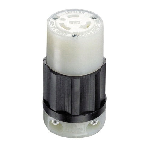Leviton Industrial Nylon Grounding Locking Connector L6-20R 16-10 AWG 2 Pole 3 Wire