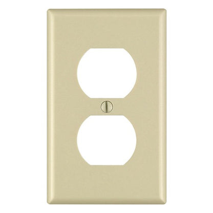 Leviton Ivory 1 gang Thermoset Plastic Duplex Wall Plate 10 pk