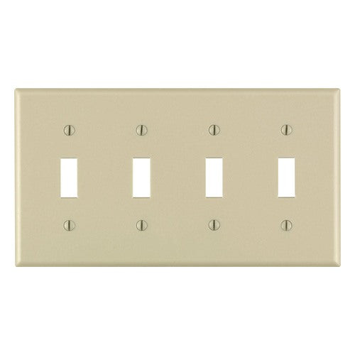 Leviton Ivory 4 gang Thermoset Plastic Toggle Wall Plate 1 pk