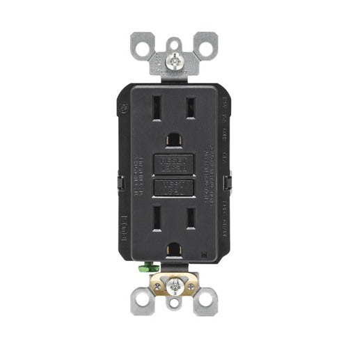 Leviton SmartlockPro 15 amps 125 V Duplex Black GFCI Outlet 5-15R 1 pk
