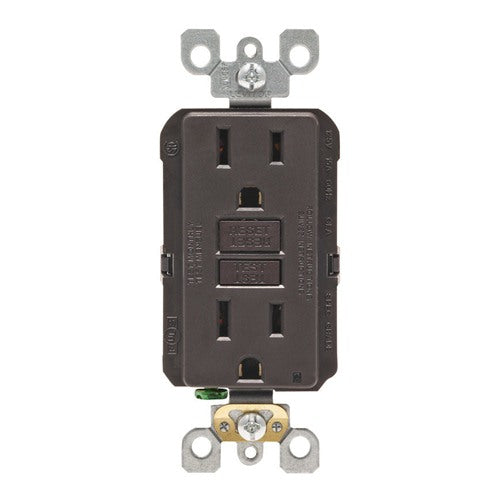 Leviton SmartlockPro 15 amps 125 V Duplex Brown GFCI Outlet 5-15R 1 pk
