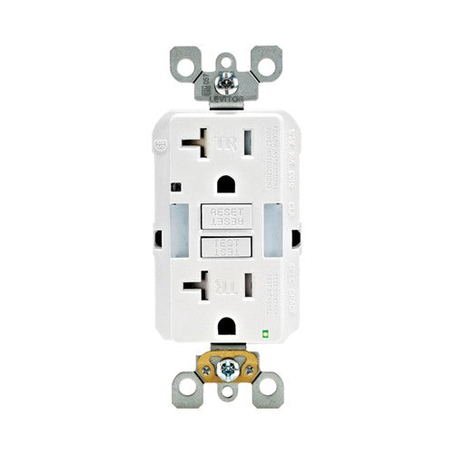 Leviton SmartlockPro 20 amps 125 V Duplex White GFCI Outlet 5-20R 1 pk
