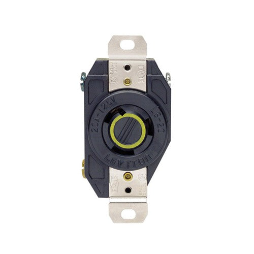 Leviton V-0-MAX 20 amps 125 V Single Black Locking Receptacle L5-20R 1 pk
