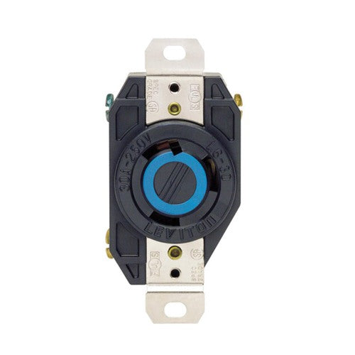 Leviton V-0-MAX 30 amps 250 V Single Black Locking Receptacle L6-30R 1 pk