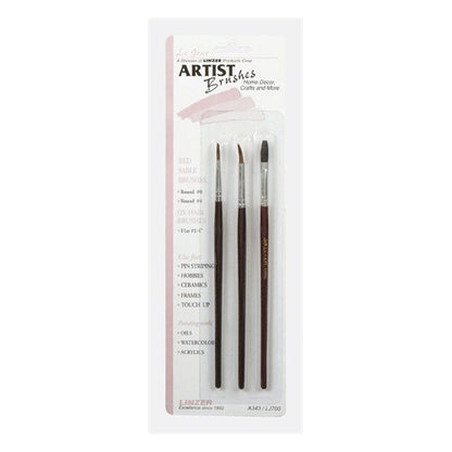 Linzer 1-1/4 in. Assorted Artist Paint Brush Set