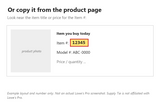 Example showing where to find a Lowe's Pro item number (example number, not a real document)