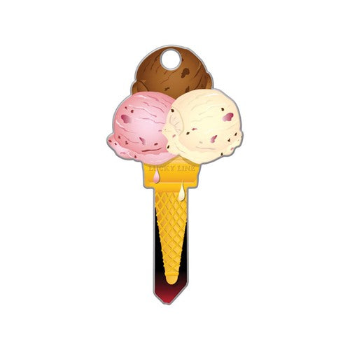 Lucky Line Ice Cream House Key Blank Single Multicolored
