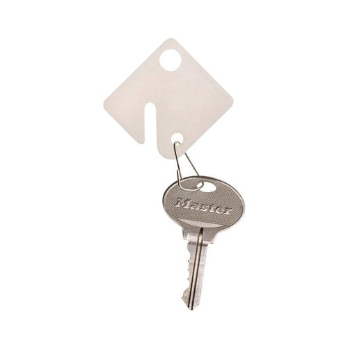 Master Lock Plastic White Rectangle Key Tag