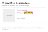 Example showing where to find a McMaster-Carr part number (example number, not a real document)