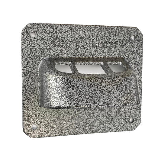 Restroom Direct FootPull FP03 cast aluminum foot-operated hands-free door opener mounted at the base of a restroom door