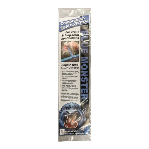 Mill Rose Blue Monster Blue 1 in. W X 12 in. L Compression Seal Tape 3 pc