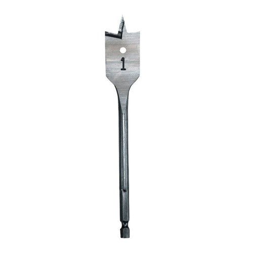 Milwaukee 1-1/4 in. X 6 in. L Heat-Treated Steel Flat Boring Bit Quick-Change Hex Shank 1 pc