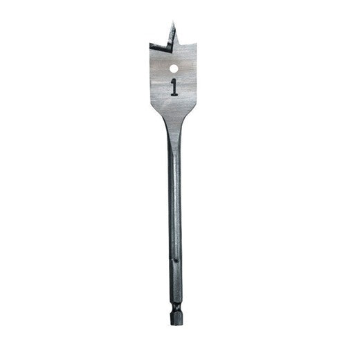 Milwaukee 1 in. X 6 in. L Heat-Treated Steel Flat Boring Bit Quick-Change Hex Shank 1 pc