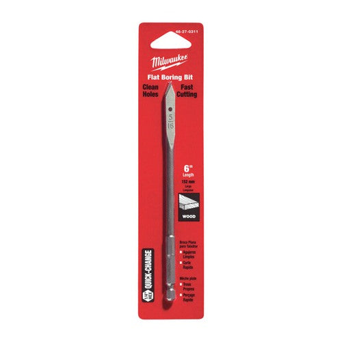 Milwaukee 5/16 in. D X 6 in. L Flat Boring Auger Bit Carbon Steel 1 pc