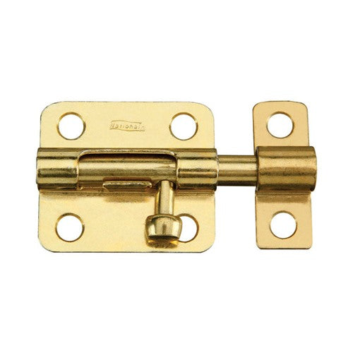 National Hardware 2-1/2 in. L Brass-Plated Steel Barrel Bolt 1 pk