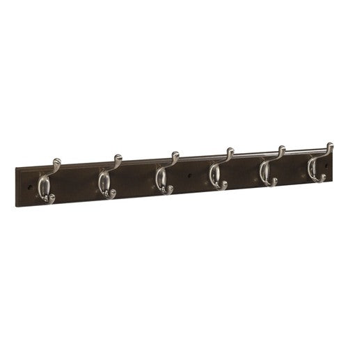 National Hardware 27 in. L Satin Nickel Wood Hook Rack 1 pk