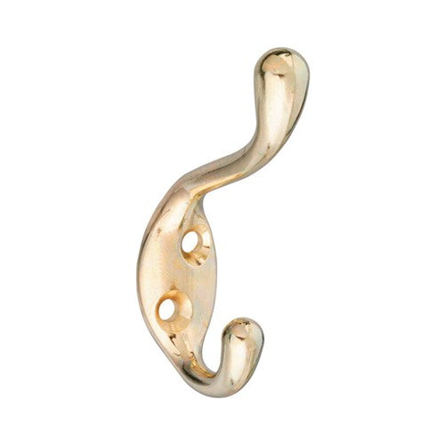 National Hardware 3.3 in. L Brass Gold Zinc Heavy Duty Garment Hook 75 lb. cap. 1 pk