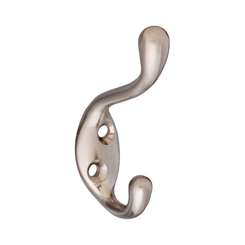 National Hardware 3.3 in. L Satin Nickel Silver Zinc Coat/Hat Hook 75 lb. cap. 1 pk