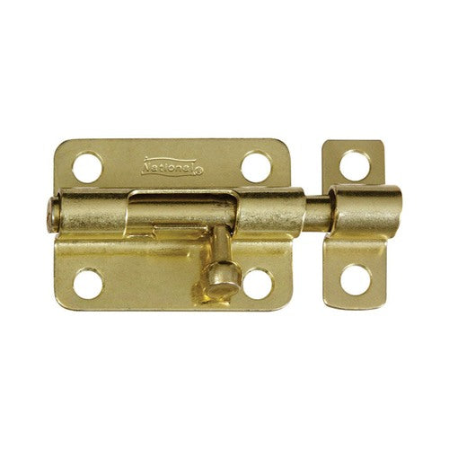 National Hardware 3 in. L Brass-Plated Steel Barrel Bolt 1 pk