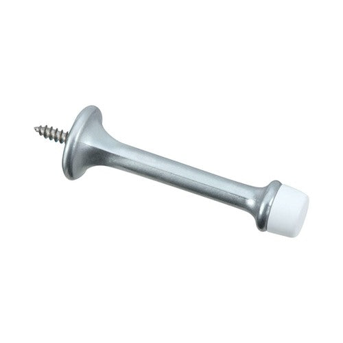 National Hardware 3 in. L Zinc w/Rubber Tip Satin Chrome Silver Rigid Door Stop Mounts to wall .75 i