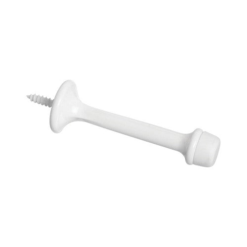 National Hardware 3 in. L Zinc w/Rubber Tip White Rigid Door Stop Mounts to wall .75 in.