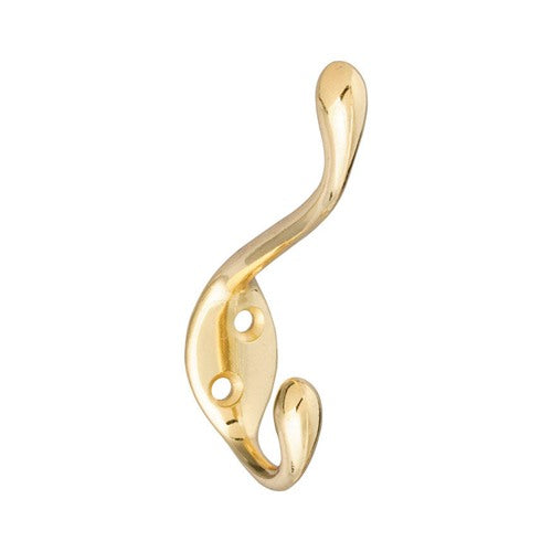 National Hardware 4.59 in. L Brass Gold Zinc Heavy Duty Garment Hook 35 lb. cap. 1 pk