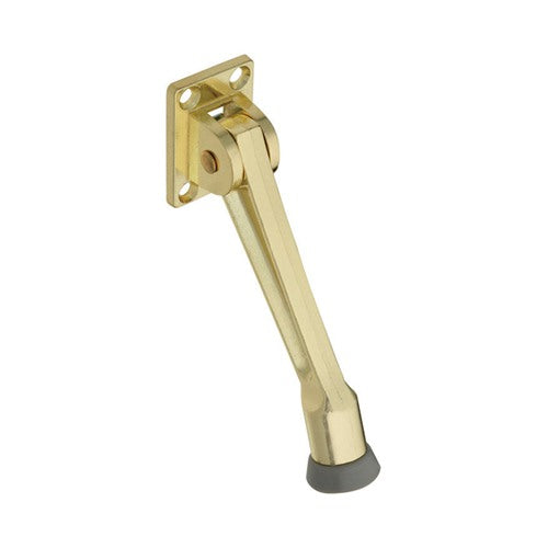National Hardware 5 in. W Zinc w/Rubber Tip Brass Kick-Down Door Holder Mounts to door .75 in.