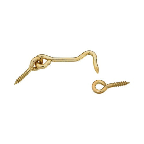 National Hardware Gold Solid Brass 2 in. L Hook and Eye 1 pk