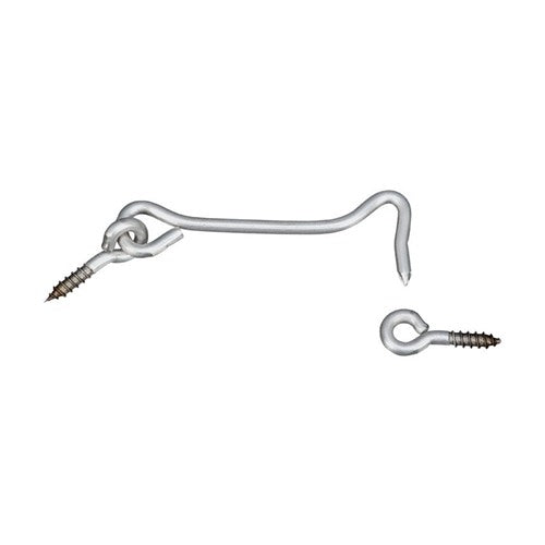 National Hardware Silver Stainless Steel 4 in. L Hook and Eye 1 pk