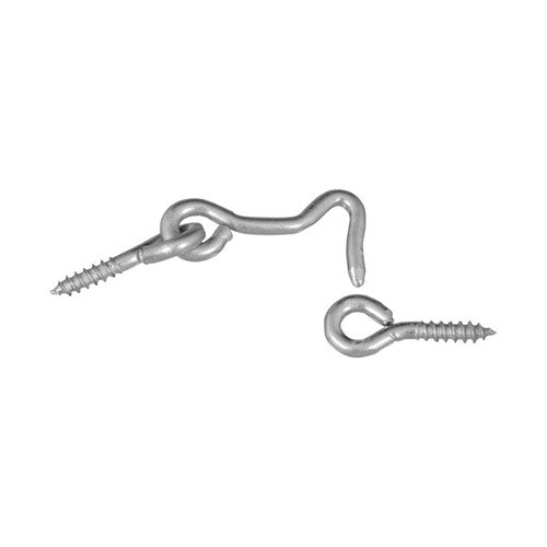 National Hardware Small Zinc-Plated Silver Steel 1-1/2 in. L Hook and Eye 2 pk