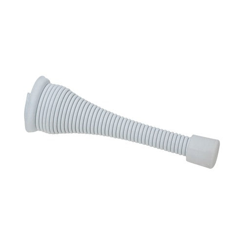 National Hardware Steel w/Rubber Tip White Spring Door Stop Mounts to wall .5 in.