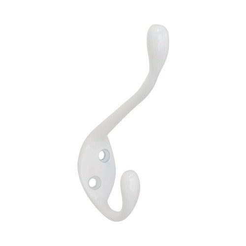 National Hardware White Zinc Decorative Ball Tip Heavy Duty Garment Hook 35 lb. cap. 1 pk